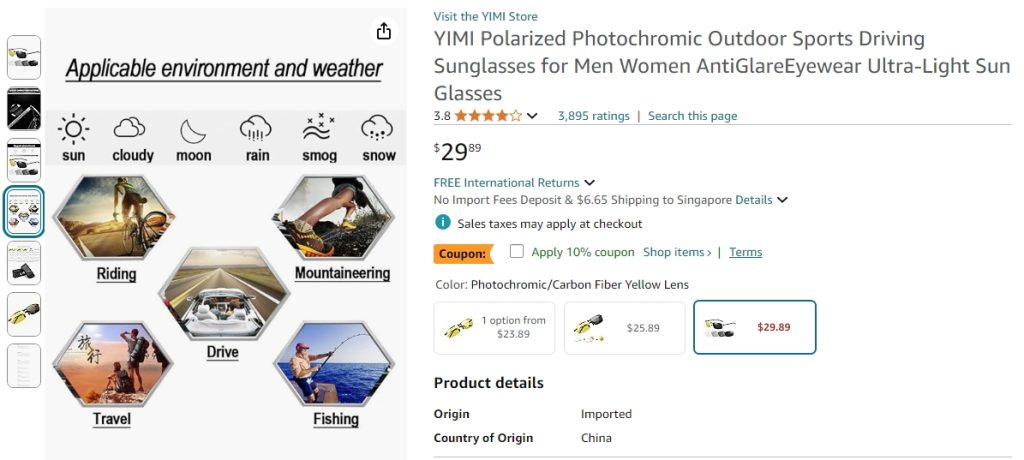 Sunglasses Deals:YIMI polarized color-changing sunglasses are a must-have for cycling, fishing, hiking and traveling