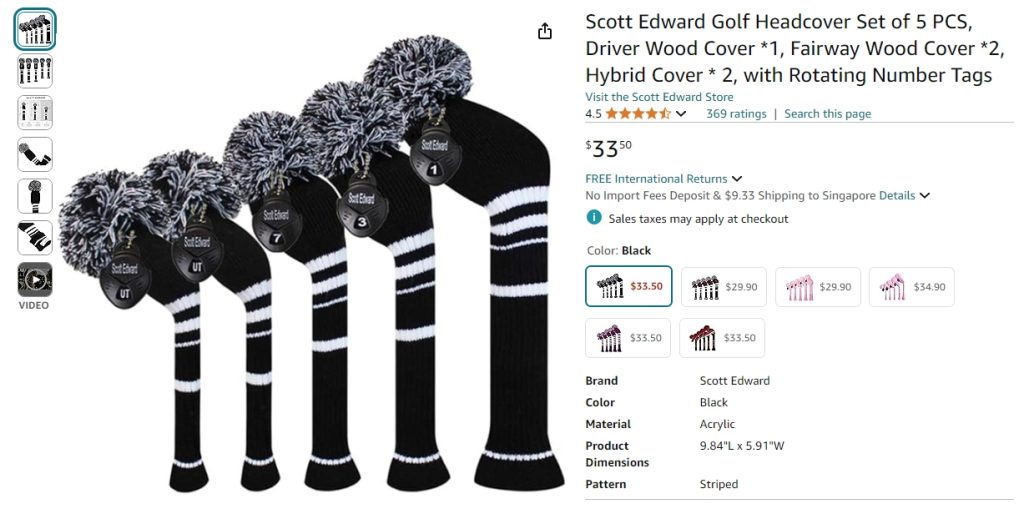 Must-haves for golf enthusiasts:Scott Edward Golf Headcover Set of 5 PCS