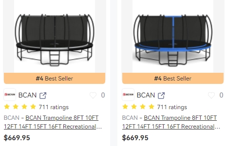 Trampoline Deal:BCAN Trampoline leisure outdoor trampoline with fence, suitable for children and adults